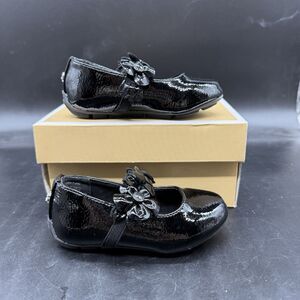 Michael Kors Toddler Girls size 5 Rover Flora black ballet flats floral shoes